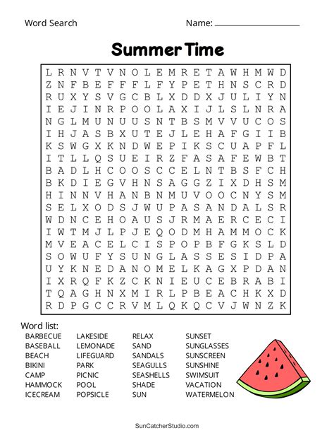 Printable Search Word Puzzles