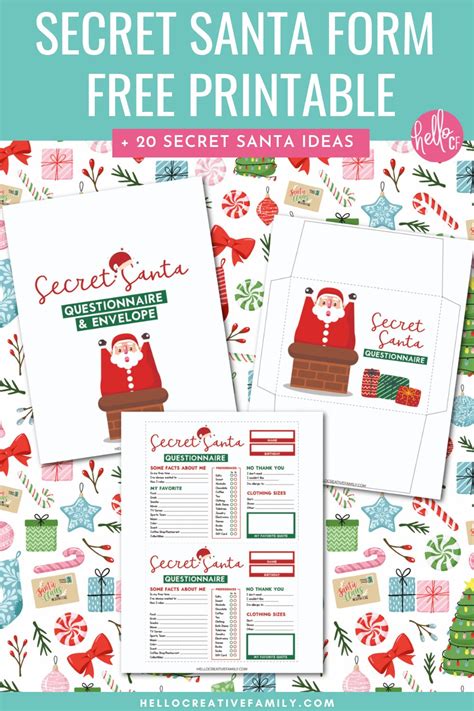 Printable Secret Santa Wish List For Coworkers