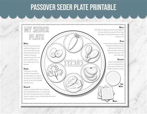 Printable Seder Plate Worksheet