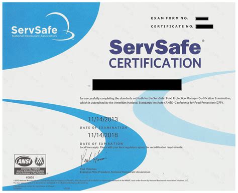 Printable Servsafe Certificate