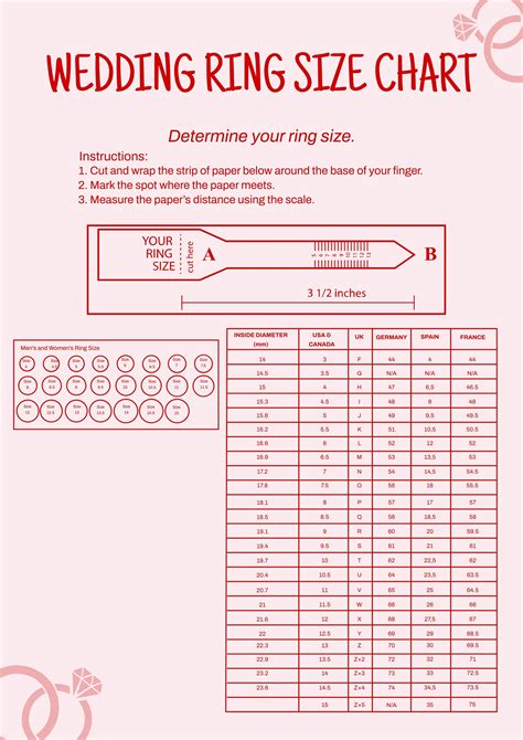 Printable Size Chart For Size 15 Mens Wedding Band