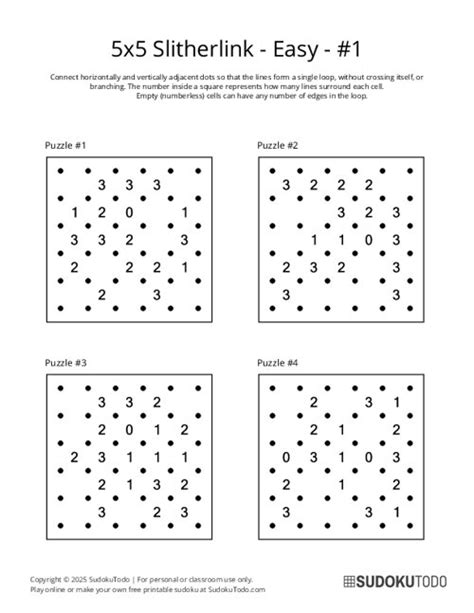 Printable Slitherlink