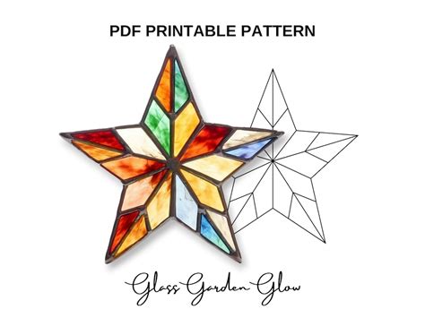 Printable Stained Glass Star Pattern