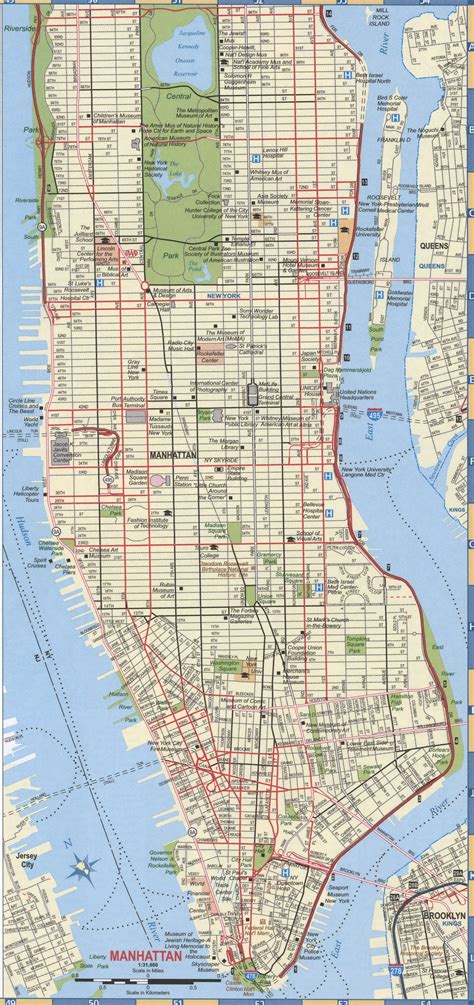Printable Street Map Of Manhattan Nyc