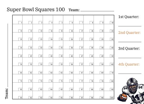 Printable Super Bowl Squares With Numbers