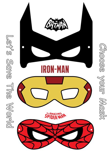 Printable Super Hero Masks