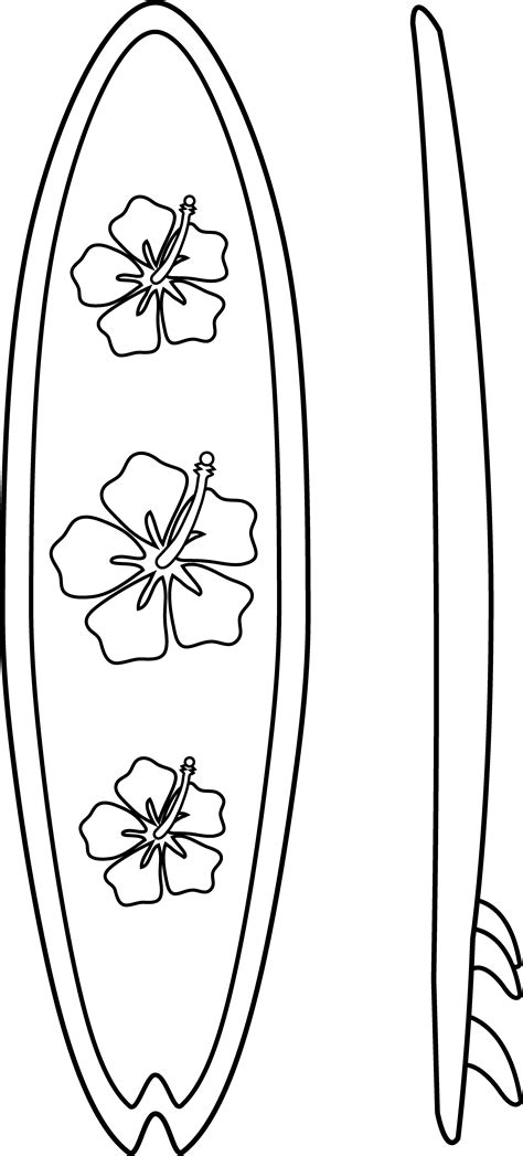 Printable Surfboard Coloring Page