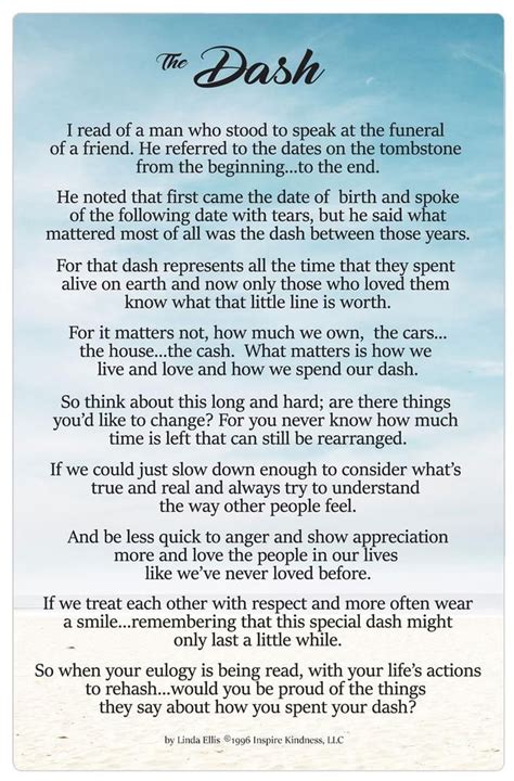 Printable The Dash Poem