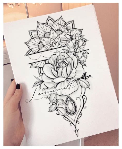 Printable Thigh Tattoo Stencil
