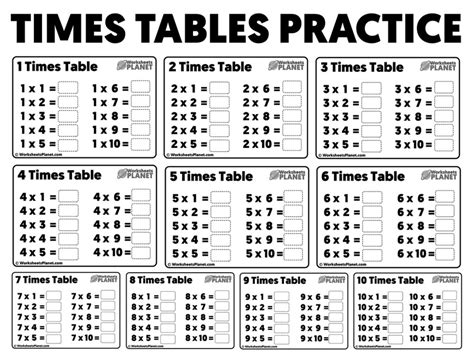 Printable Times Tables Worksheets