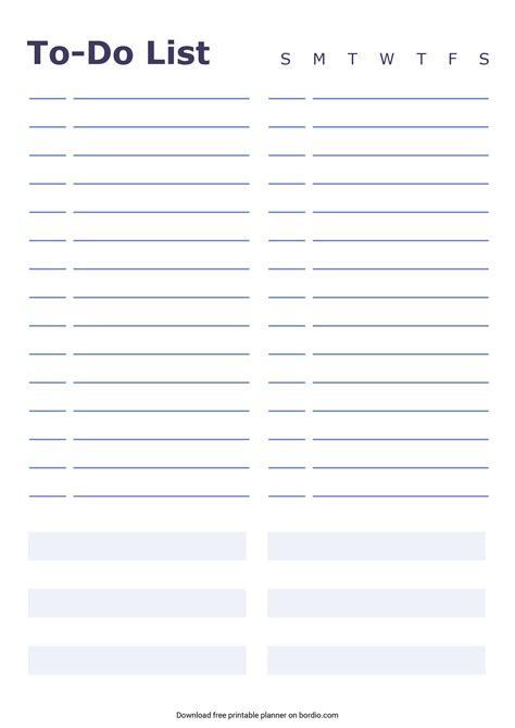 Printable To Do List Work