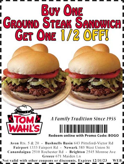 Printable Tom Wahls Coupons