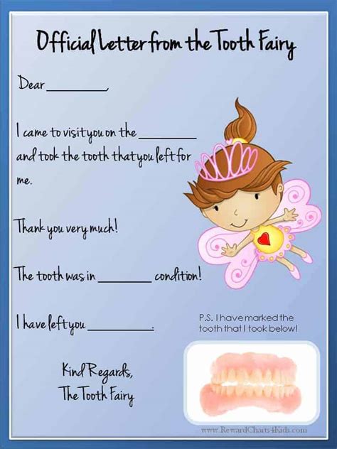 Printable Tooth Fairy Letter