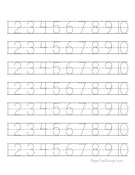Printable Tracing Numbers Worksheets