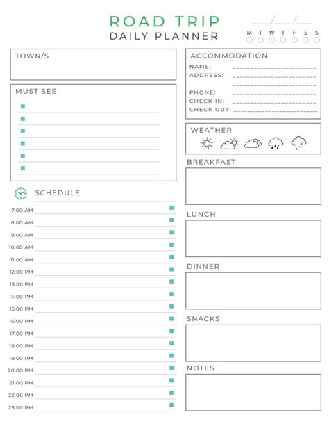 Printable Trip Planner