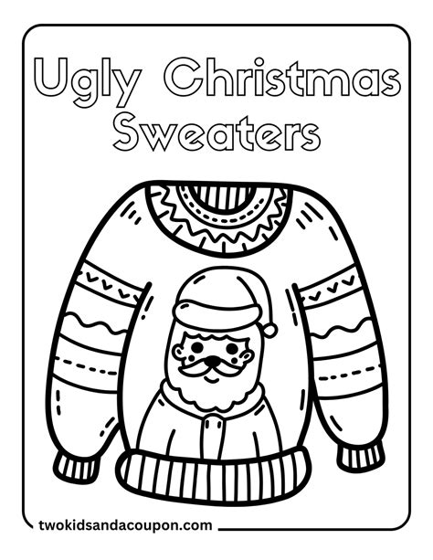 Printable Ugly Sweater Coloring Page