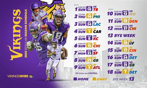 Printable Vikings Schedule