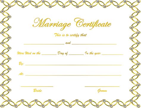 Printable Wedding Certificate