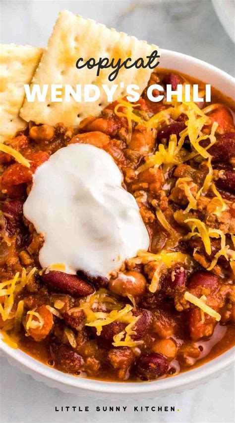 Printable Wendy's Chili Ingredients List