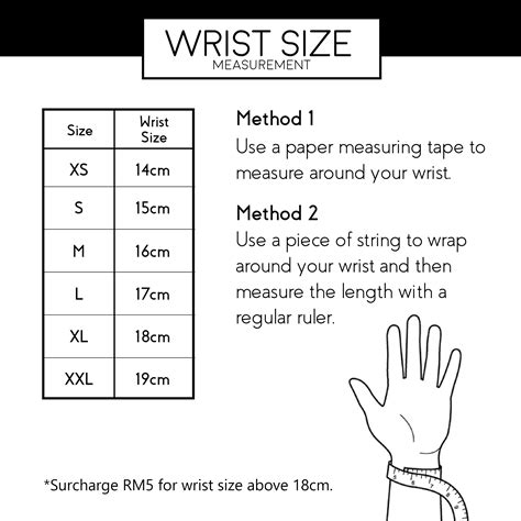 Printable Wrist Measurement