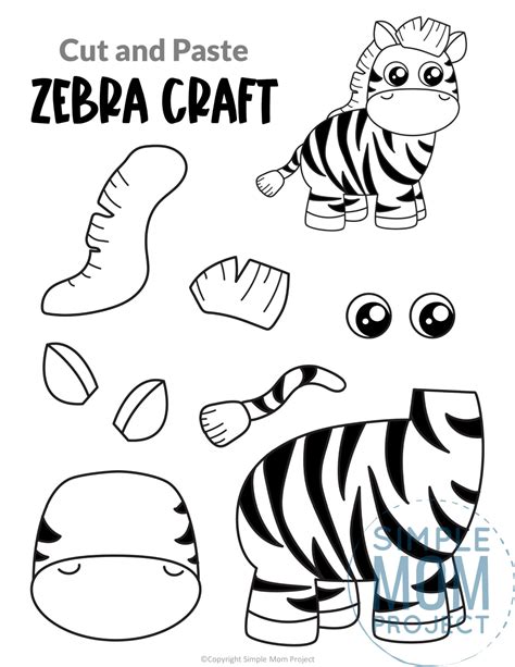 Printable Zebra Craft Template