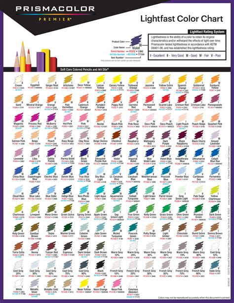 Prismacolor Markers Color Chart