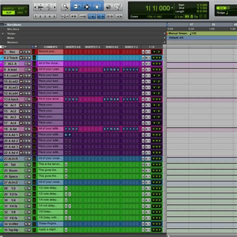 Pro Tools Recording Template