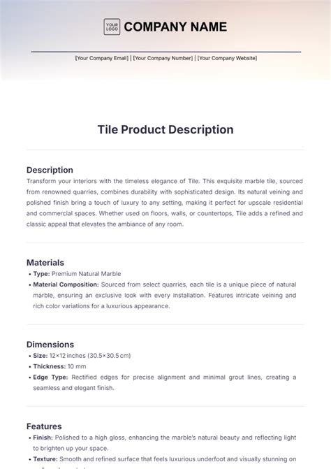 Product Description Template