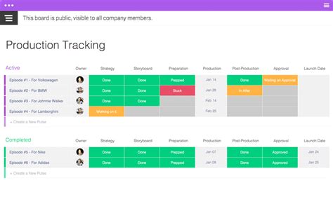 Production Tracking Excel Template