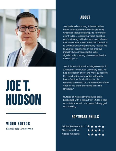 Professional Biography Template Examples