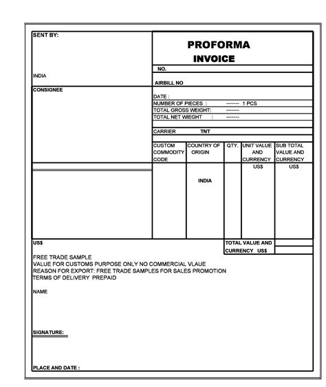 Proforma Invoice Templates