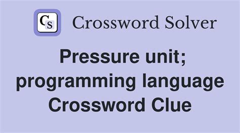 Programming Language Crossword Clue