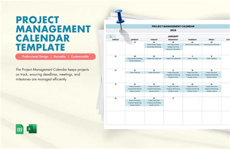 Project Management Calendar Template