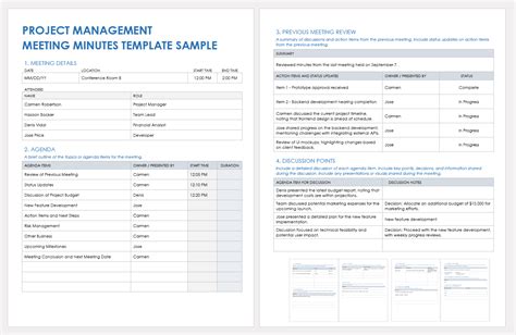 Project Management Meeting Minutes Template