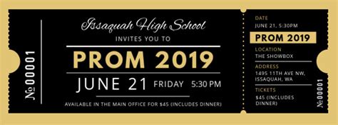 Prom Ticket Template