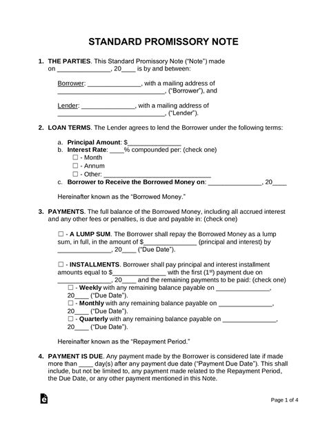 Promissory Note Template