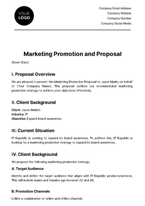 Promotion Proposal Template