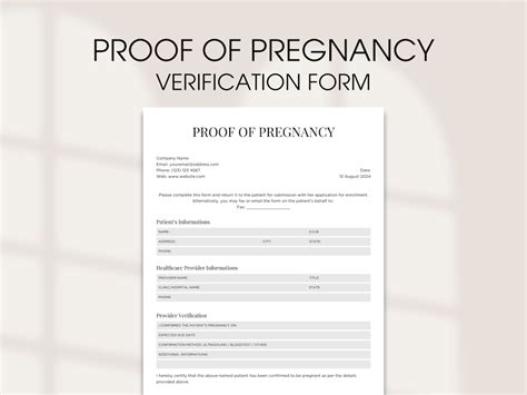 Proof Of Pregnancy Template