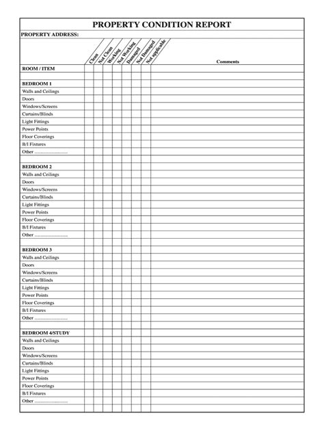 Property Condition Assessment Checklist Template