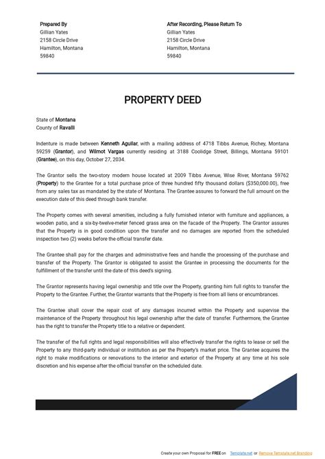 Property Deed Template