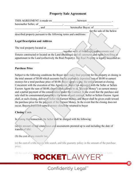 Property Sales Agreement Template