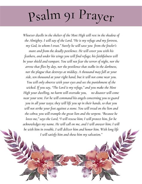 Psalm 91 Printable Free