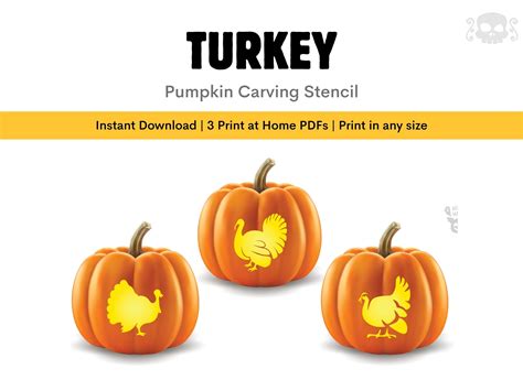 Pumpkin Carving Template Turkey