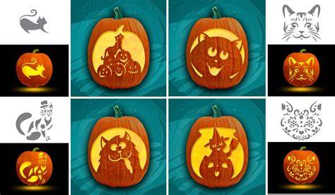 Pumpkin Cat Carving Templates