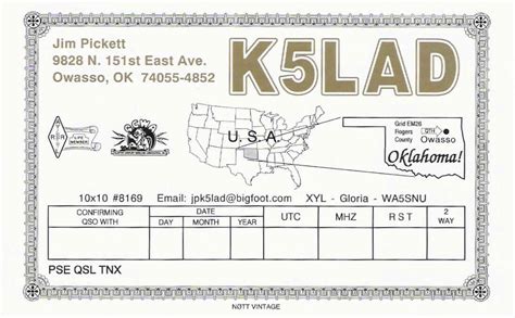 Qsl Card Template