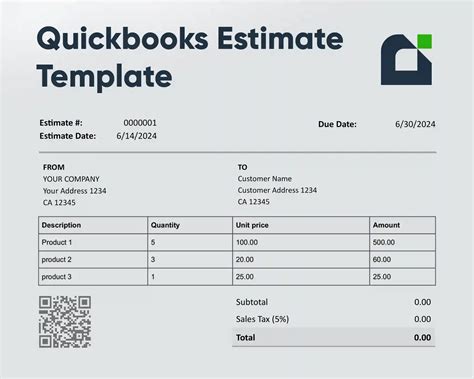 Quickbooks Estimate Template