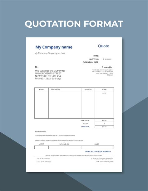 Quotation Template Free Download