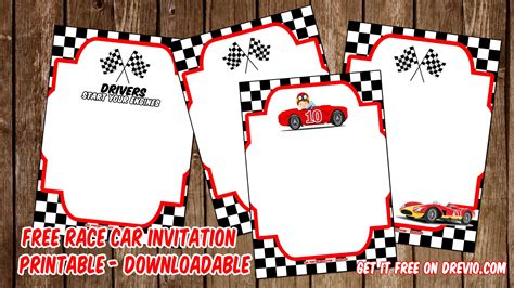 Race Car Invitation Template Free