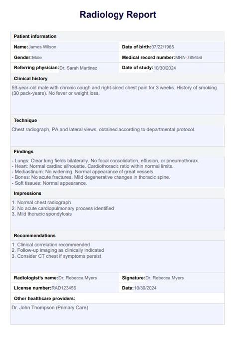Radiology Report Templates Download