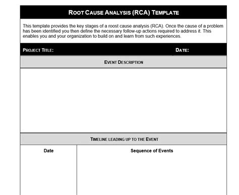 Rca Analysis Template